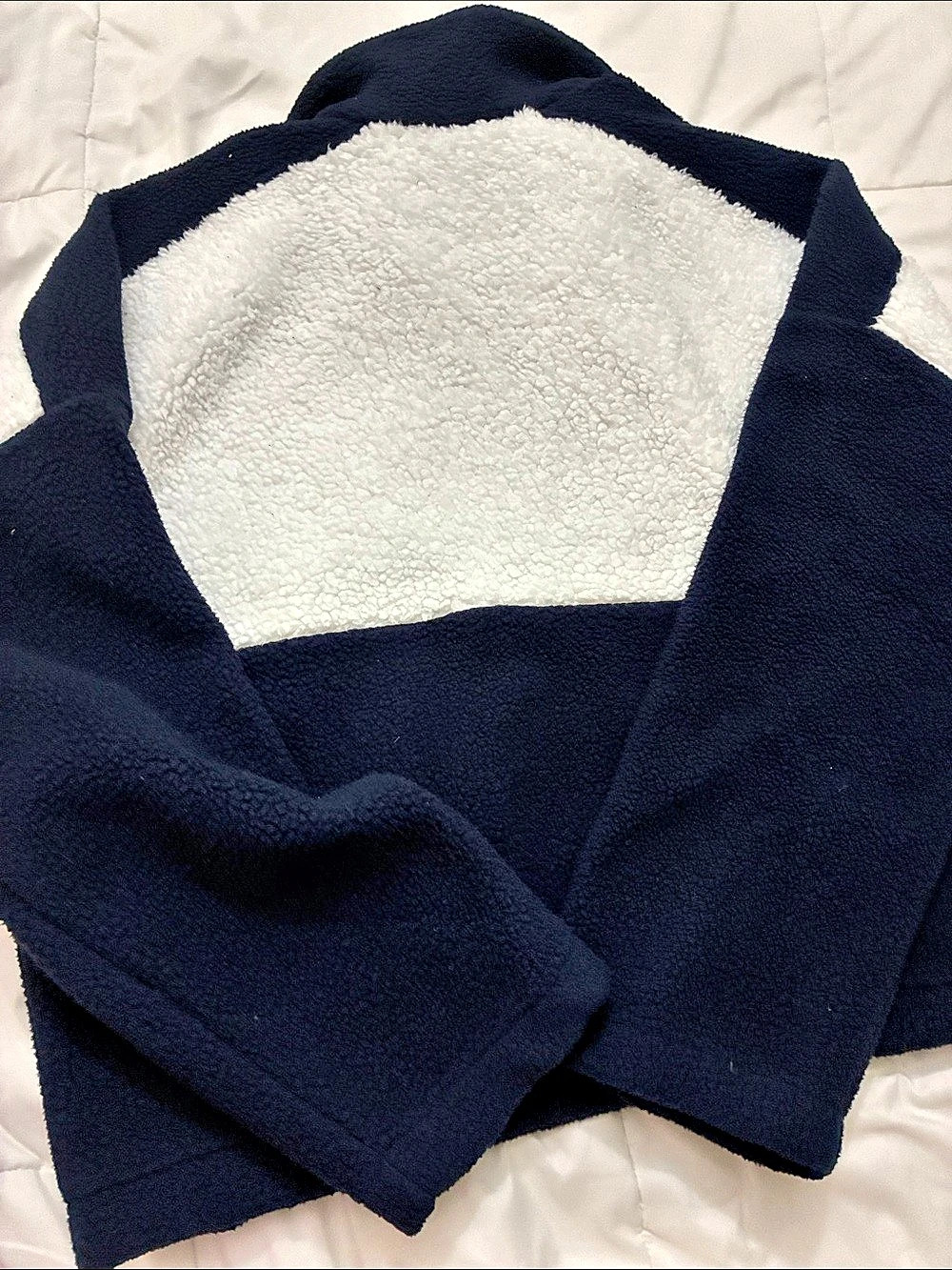 Columbia Girl’s Helvetia II Cropped Half Snap Fleece Pullover Blue white and lav - Picture 5 of 5